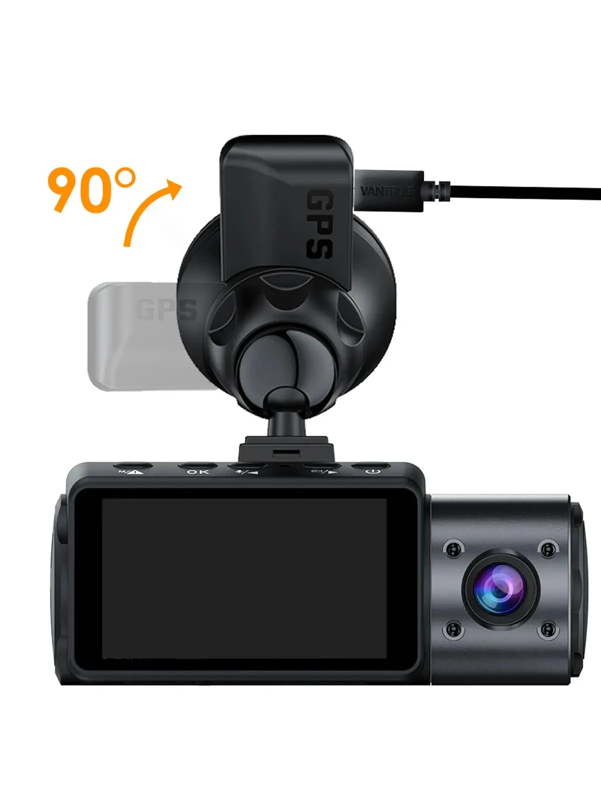 VANTRUE Dash Cam GPS Receiver Module Type C USB Port Car Suction Cup Mount for Windows and Mac