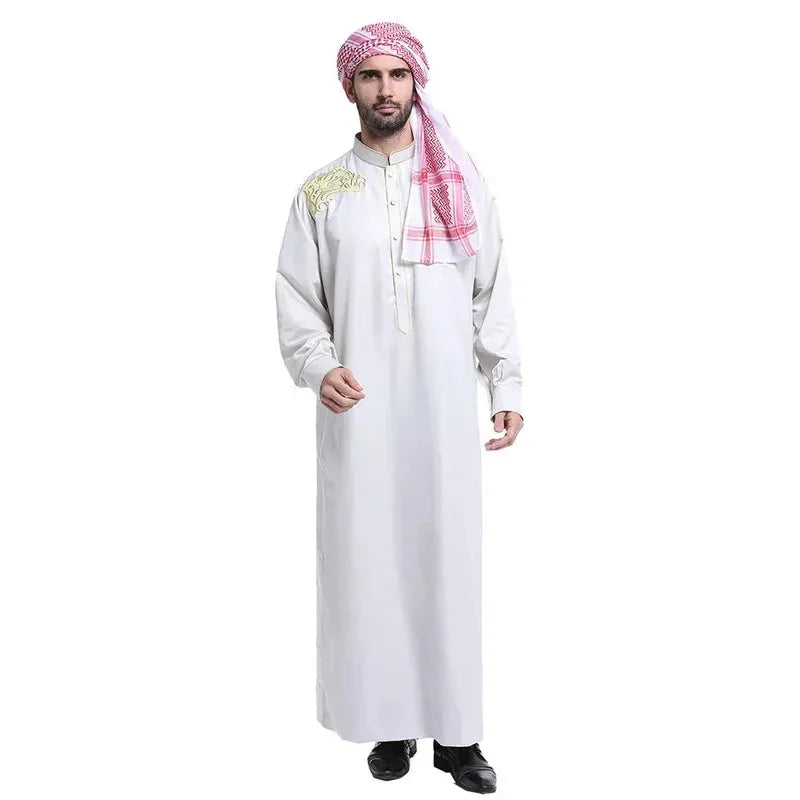 Traditional Muslim Men Jubba Thobe Islam Clothing Ramadan Abaya Thawb Long Robe Saudi Musulmane Caftan Jubah Dubai Arabic Dress