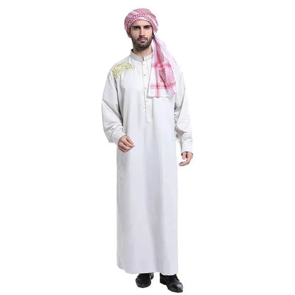 Traditional Muslim Men Jubba Thobe Islam Clothing Ramadan Abaya Thawb Long Robe Saudi Musulmane Caftan Jubah Dubai Arabic Dress