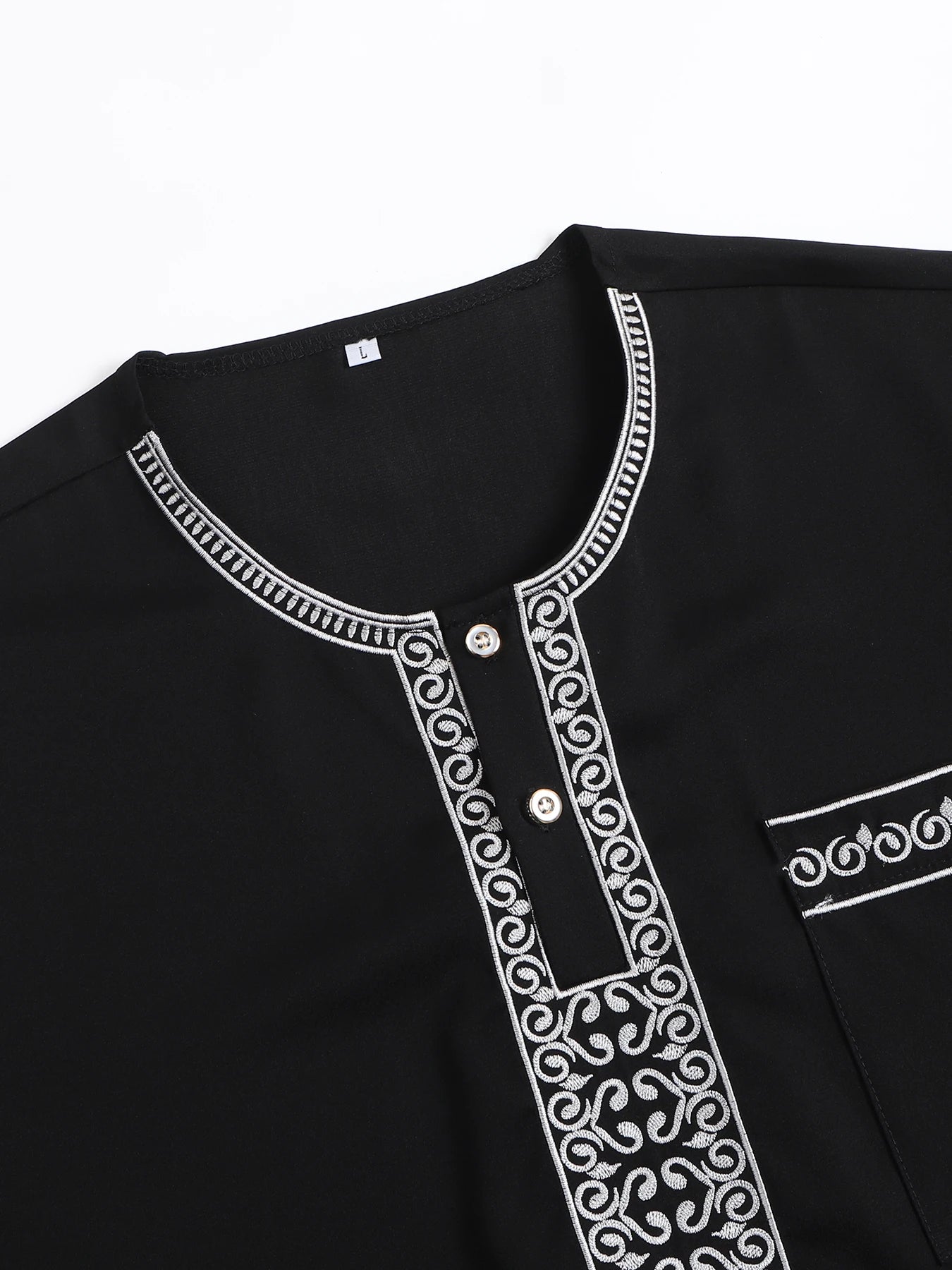 2025 Men's Traditional Boubou Jalabiyas Jubbah Embroidered Muslim Thobe Islamic Clothing Ramadan Robe Abaya for Moroccan Men