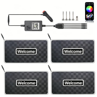 2/4 in 1 Car Floor Mat Ambient Light RGB LED Light App Control Customizable Interior Decorative Atmosphere Lamp Auto Accessories
