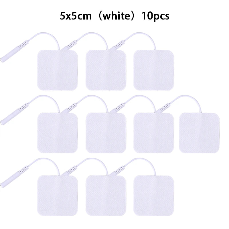 5*5cm 2mm Plug Tens Electrodes Pads Accessories Non-woven Fabric Self  Adhesive Replacement Patch for Electric Massager