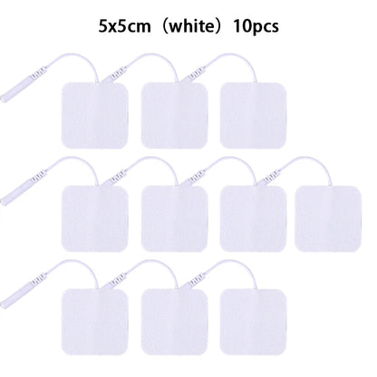 5*5cm 2mm Plug Tens Electrodes Pads Accessories Non-woven Fabric Self  Adhesive Replacement Patch for Electric Massager