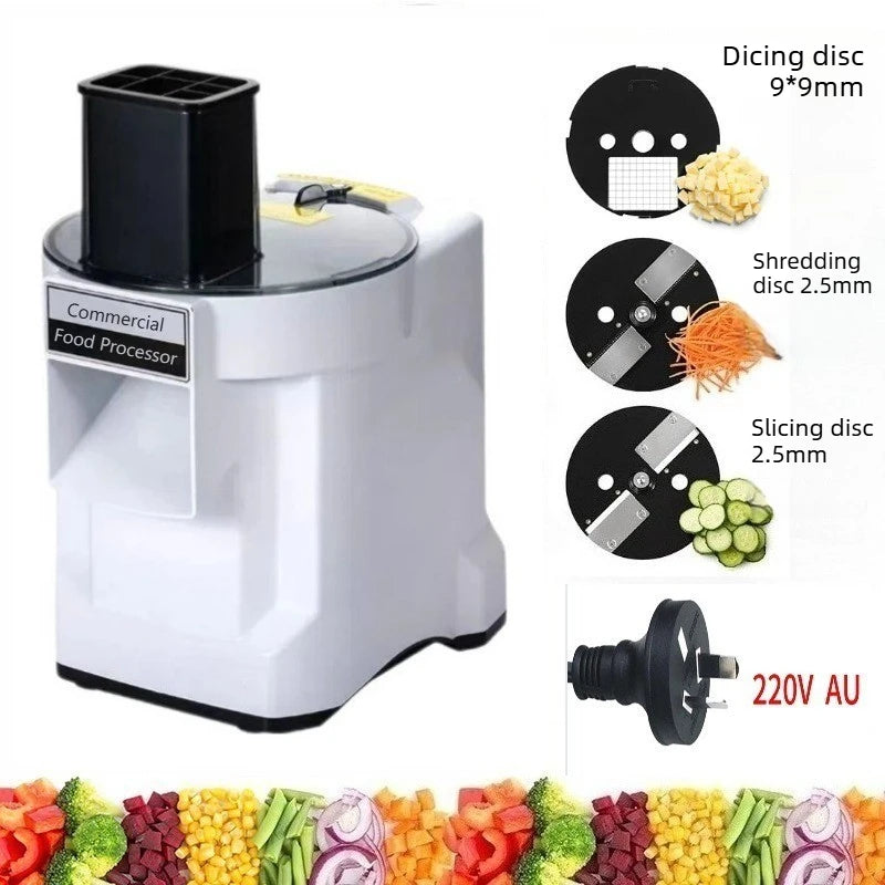 Commercial Dicing Machine K8600 White 3-in-1 Multi-Function Electric Cutter Strips Shreds Slices Dice Radish Potato Vegetables