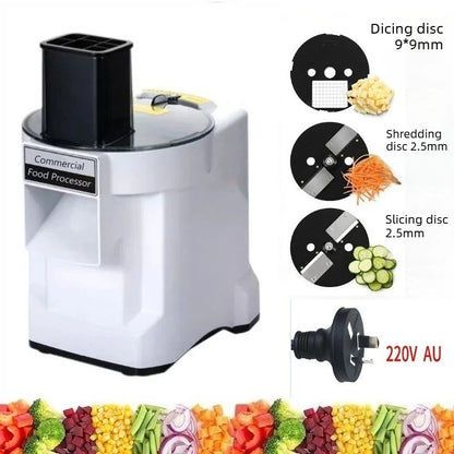 Commercial Dicing Machine K8600 White 3-in-1 Multi-Function Electric Cutter Strips Shreds Slices Dice Radish Potato Vegetables