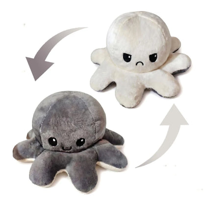 Double-Sided Octopus Plush Toy Purple and Blue Double-Sided Flip Plush Toy with Embroidered Details A Cute Collectible Plush Toy