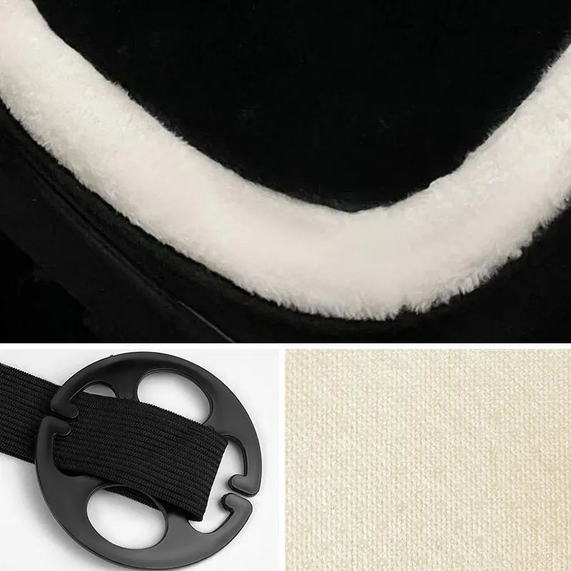 Winter New Cartoon Plush Car Cushion Simple Black White Thickened Anti Slip Women's Auto Seat Pad Cute Interior Modification
