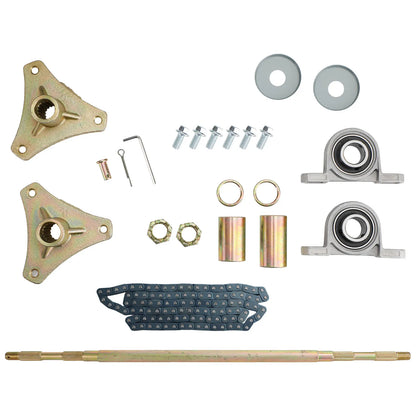 29" Complete Wheel Hub Kit for Go Kart Quad Trike Drift Bikes Rear Axle Tire Assembly