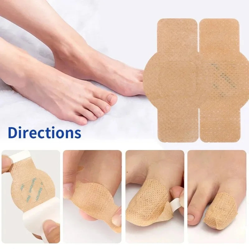 210pcs Waterproof Nail Fungus Correction Patch Finger Guard Bandage Nail Fungus Hollow Nail Cover Disguise Patch Toenail Care