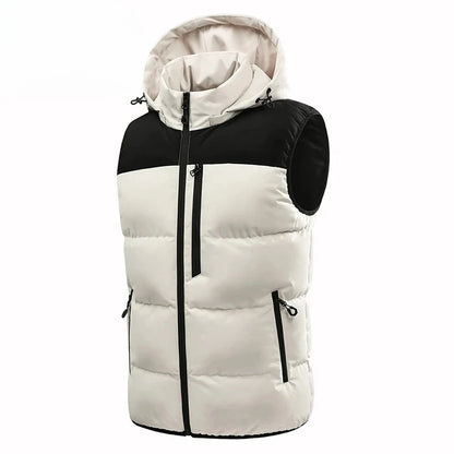 Hots Winter Men Outdoor Windproof Fleece Detachable Hooded Vest Men Sleeveless Warm Casual Fashion Zipper Brand Vest Male Coat