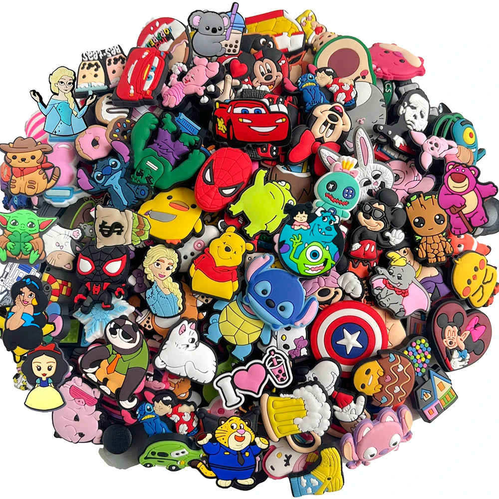 30-200PCS Random Mixed Shoe Charms For Slides Clogs Sandals,PVC Shoe Decorations Accessories Buckle For Christmas Birthday Gifts