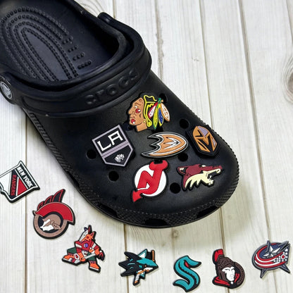 18Pcs/Set Wayne Gretzky Ice Hockey Cartoon Shoes Charms Christmas Decor Accessories Kids Favorite Gifts