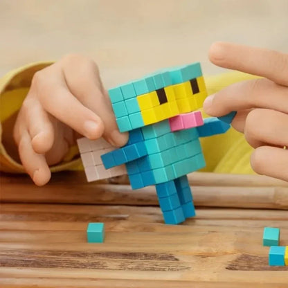 400pcs/set Pixel Building Blocks Designer Rainbow Cube Colorful Connection Block DIY Model Children Toys Gifts for Kids