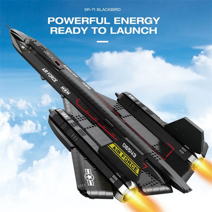 Stock Military SR-71 Blackbird Airplane Building Blocks MOC Fighter Bricks Assembling Toys for Boys Birthday Gift Set 1775Pcs