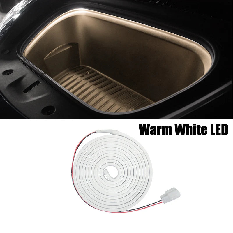 For Tesla New Model Y Juniper 2025 Model 3 Highland Front Trunk Frunk LED Ambient Light Flexible Silicone Strip Decorative Lamp