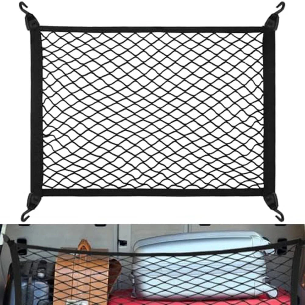 80*60cm Elastic Car Trunk Single And Double Layer Luggage Fixed Storage Net Cargo Organiser Interior Accessories