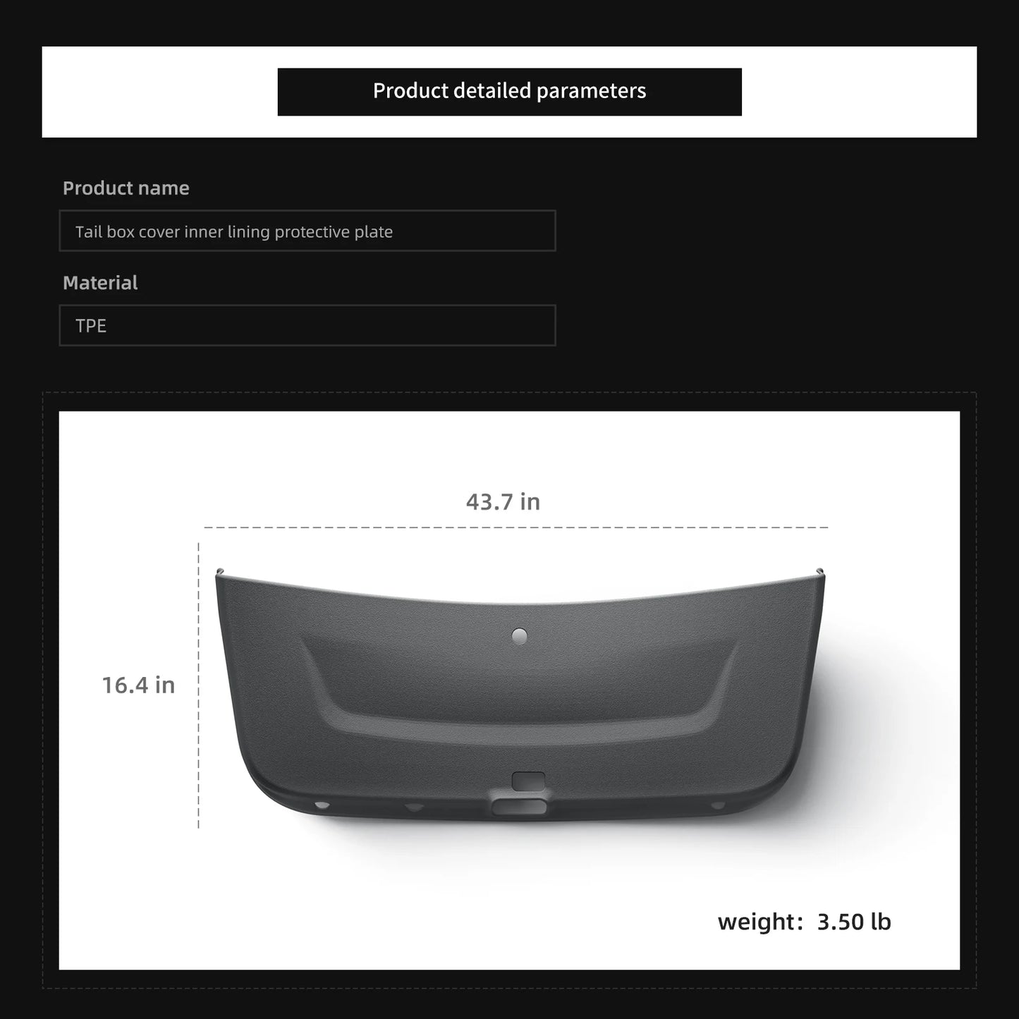 LUCKEASY for Tesla Model Y Launch 2025+ Juniper Rear Trunk Door Anti-dirt Mat TPE Trunk Tailgate Protection Pad Car Accessories
