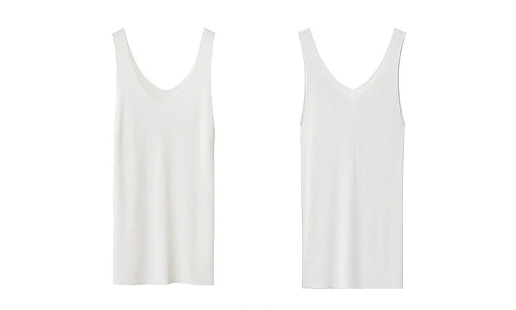 Amii Women's Tank Top 2026 Summer New Solid Color Slim Fit Sleeveless Vest Casual Layering V-Neck Camisole For Women 12642062