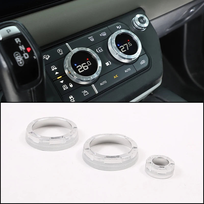 cheya Car central control air conditioner volume knob decorative cover For Land Rover Defender 110 2020+ Aluminum accessories