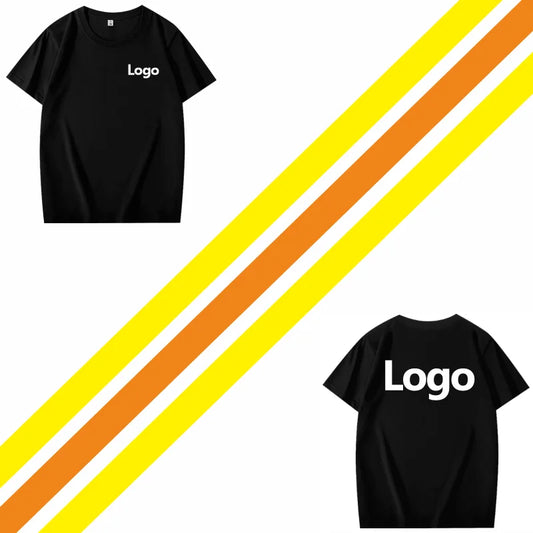 100% Cotton T-shirt Custom Logo Print Image Men and Women Clothes Diy Enterprise Embroidery Team Culture Short Sleeved Tops