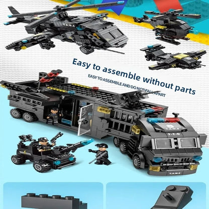 Compatible with Lego Building Blocks, Military Special Police Vehicles, Tanks and Education Cities To Assemble Children's Toys.