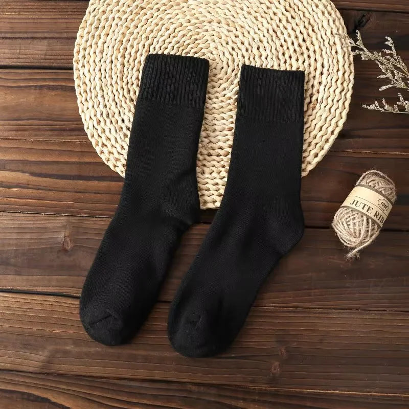 5 Pairs Premium Thickened Business Seasonal Versatile Stylish Mid-calf Socks for Men Anti-odor Mid-calf Athletic Socks