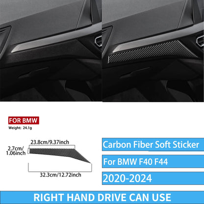 Real Carbon Fiber Car Accessories Black Trim Cover Soft Sticker For BMW 1/2 Series F40 F44 2020 2021 2022 2023 2024