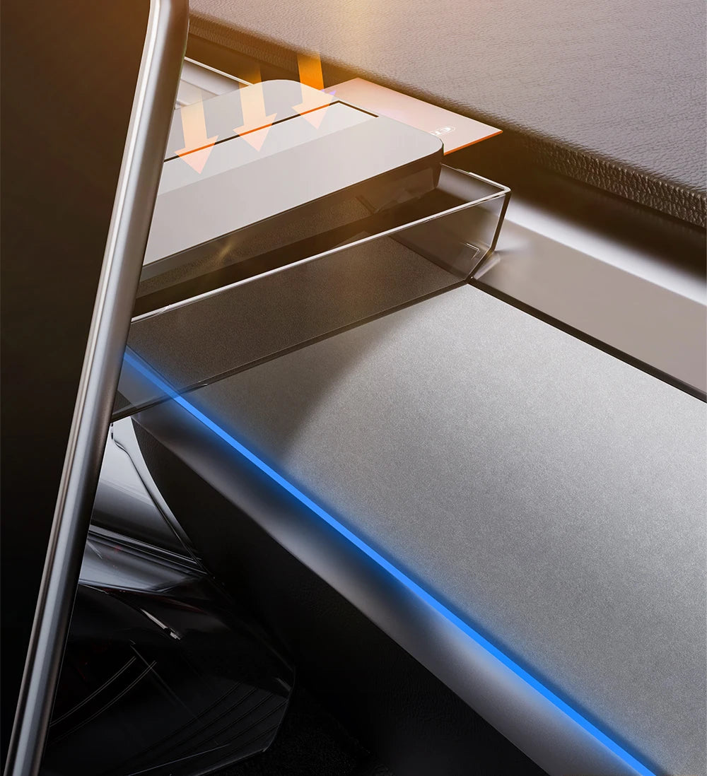 YZ For New Tesla Highland Model 3/Y/YL Juniper Tray Magnetic Under Screen Fold Storage Box ETC Screen Storage Box