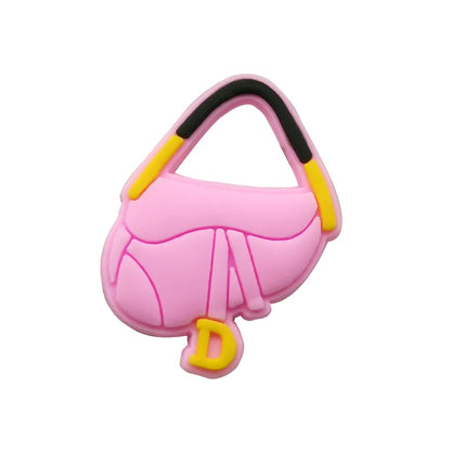 1/50PCS Pink Style Alphabet Women Shoe Charms Accessories Pins for Clog Fashion Women Shoe Buckle Decorations Tote Bag Pendant