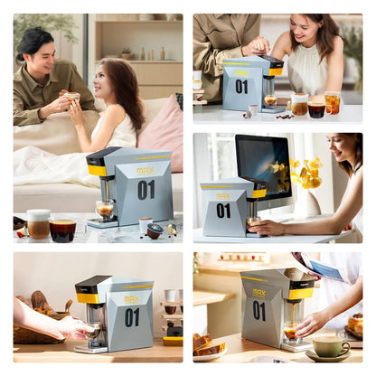 Max Capsule Coffee Machine Electric Automatic Espresso Maker Compatible with Nes*/DG/Ground Coffee/K cup Capsule Pods