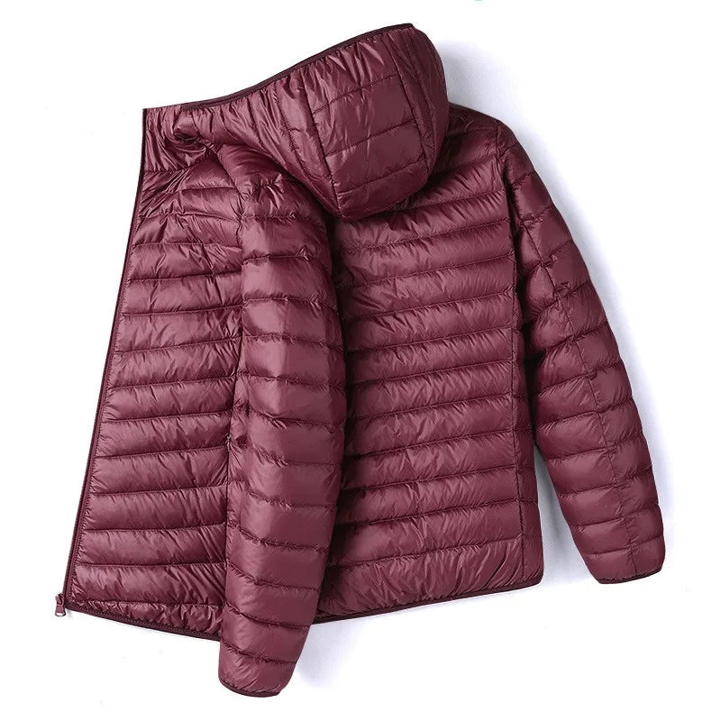 Portable cotton jacket, ultra-lightweight and thin, for men, hooded, suitable for autumn and winter, young and fashionable, ligh
