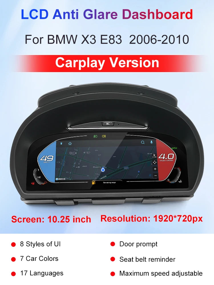 STWEI 2026 New Product Facroy Price Digital LCD Car Dashboard For BMW X3 E83 2004 to 2008 Instrument Cluster Panel Cockpit