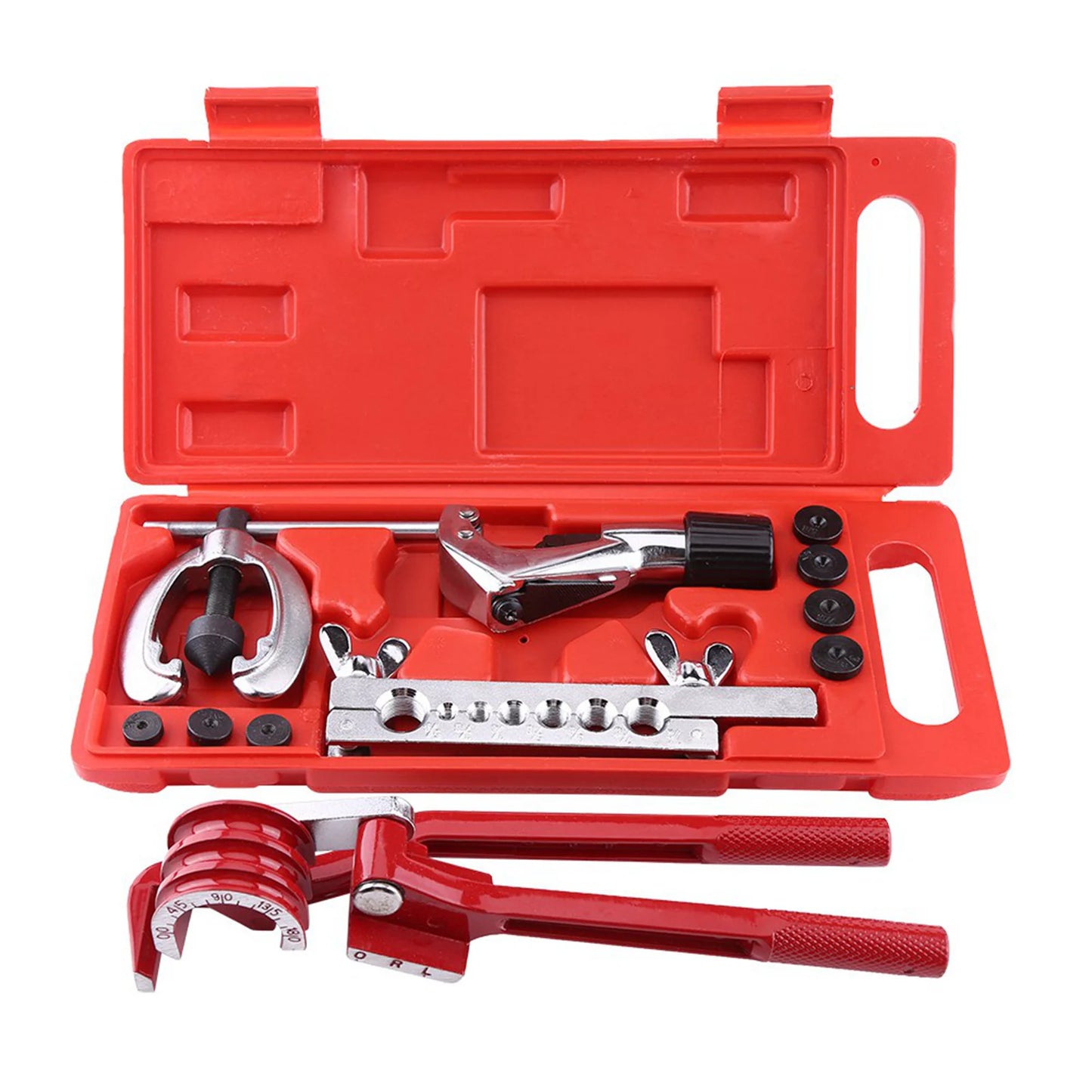11pc Pipe Flaring Kit Brake Fuel Tube Repair Flare Kit With Cutter Bending Tool Set