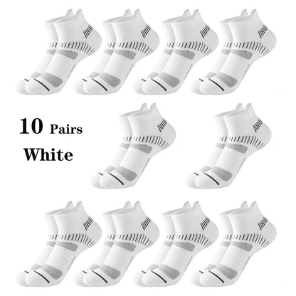 10 Pairs Running Ankle Socks Men Cotton Breathable Soft Short Socks Casual Black White Athletic Fitness Sport Socks