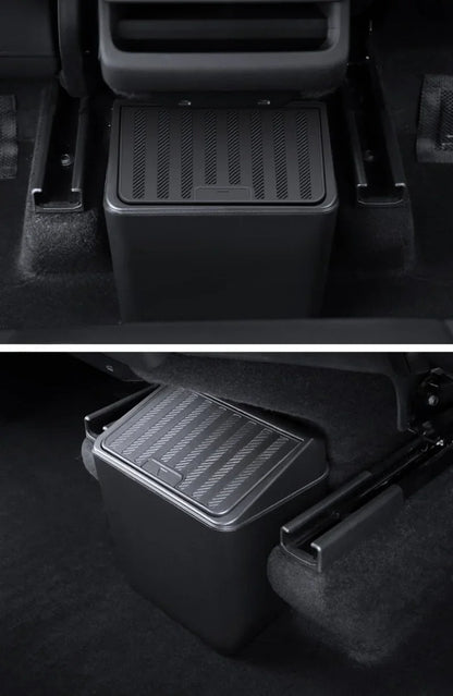 For Tesla Model Y Juniper 2025 Rear Seat Trash Can Middle Under-seat Storage Box ABS Waterproof Umbrella Box Car Accessories