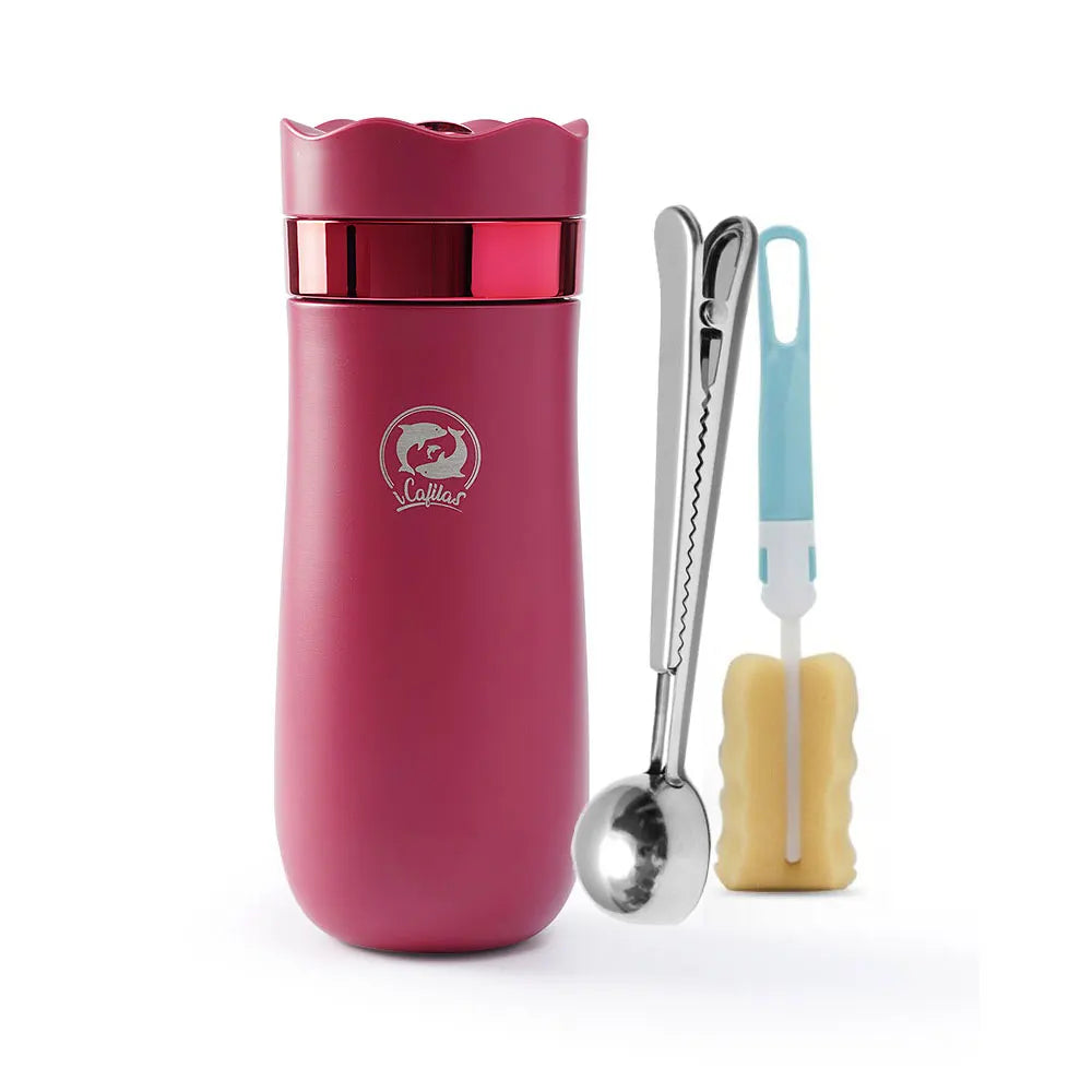 Portable French Press Coffee Tea Mug 12oz with Carry Loop Plastic Stainless Steel French Press Coffee Maker Great Camping Travel