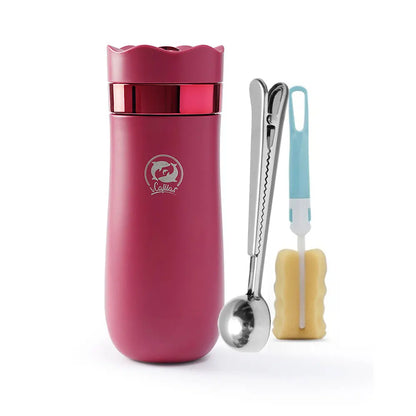 Portable French Press Coffee Tea Mug 12oz with Carry Loop Plastic Stainless Steel French Press Coffee Maker Great Camping Travel