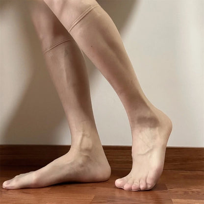 5 Pairs Men Ultra Sheer Socks Japanese Traceless See Through Stockings Business Dress Ultra Thin Black Man Transparent Socks Set