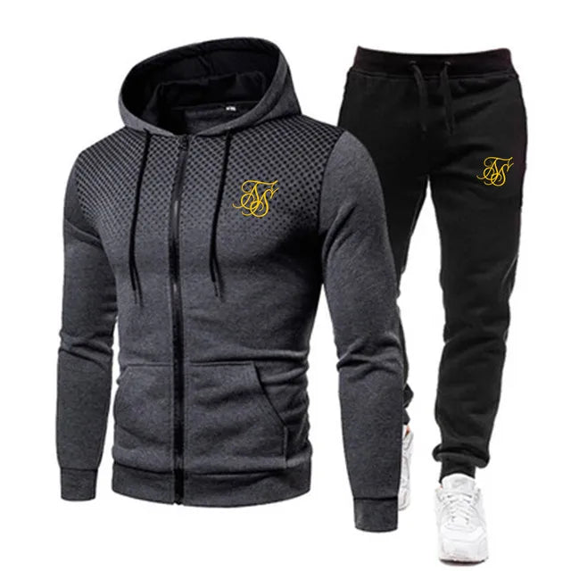 Men's Hoodie suit fashion print autumn Hoodie+pants men suit sports two piece Men Clothes Sportswear Sets