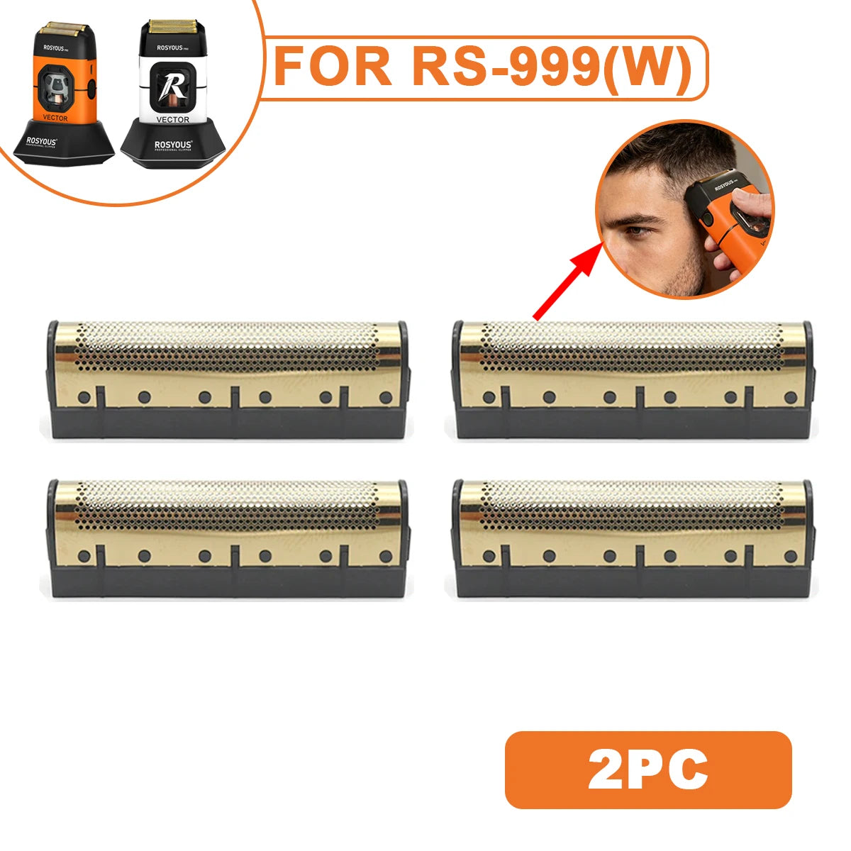 Electric Shaver Repair Accessories Wholesales Original Quality Replacement Double Foiled Blade Net for ROSYOUS RS-999