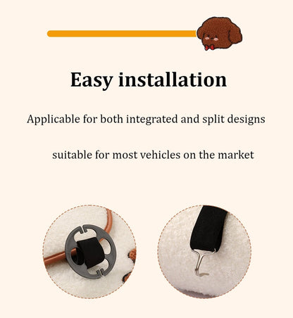 Funny Puppy Car Seat Cover 2025 New Autumn Fleece Fabric PU Leather Warm Comfortable Quick Installation Fits Most Cars