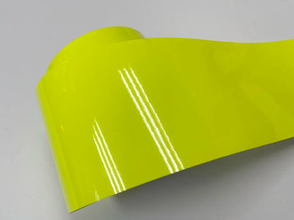 10cm*1/2/3/4/5/6/8M Premium Glossy fluorescent yellow Vinyl Wrap Film Sheet Air Release Self-adhesive Sticker Decal