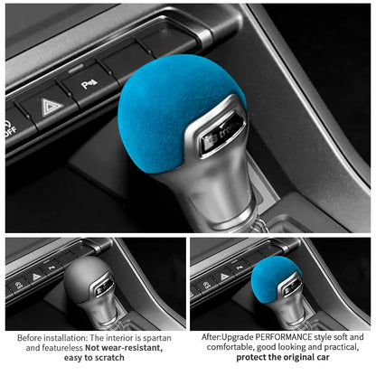 For Audi A3 Q2L S3 TT Sport Gear Shift Knob Boot Cover Trim Sticker Made of Alcantara Car Premium Interior Tuning Accessories