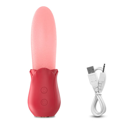 Realistic Licking Tongue Rose Vibrator for Women Nipples Clitoral Stimulation Vibrators Sex Toys for Adult Female Couples 18+