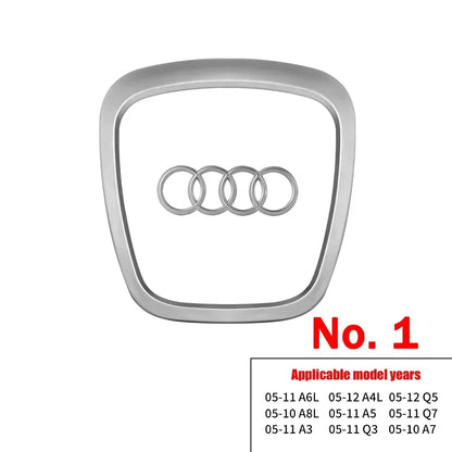 Audi Automobile Steering Wheel Logo Bright Frame Strip Electroplated Sticker Emblem For A3 A4 B8 8P B9 8V A5 A6 C7 A7 Q3 Q5 Q7