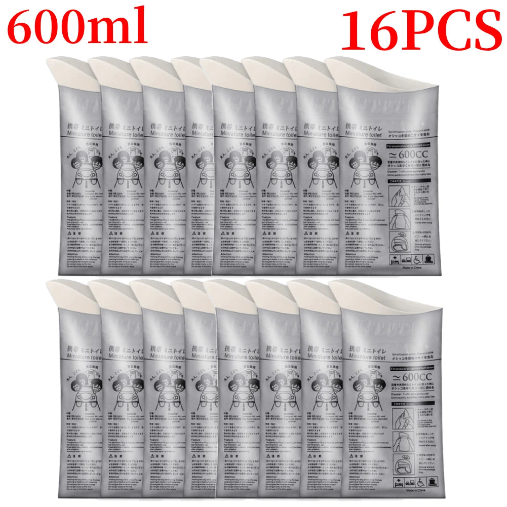 4-32PCS Outdoor Emergency Urine Bags 600ml Disposable Travel Mobile Toilet Portable Urinal Bag for Female Baby Male Vomiting Bag