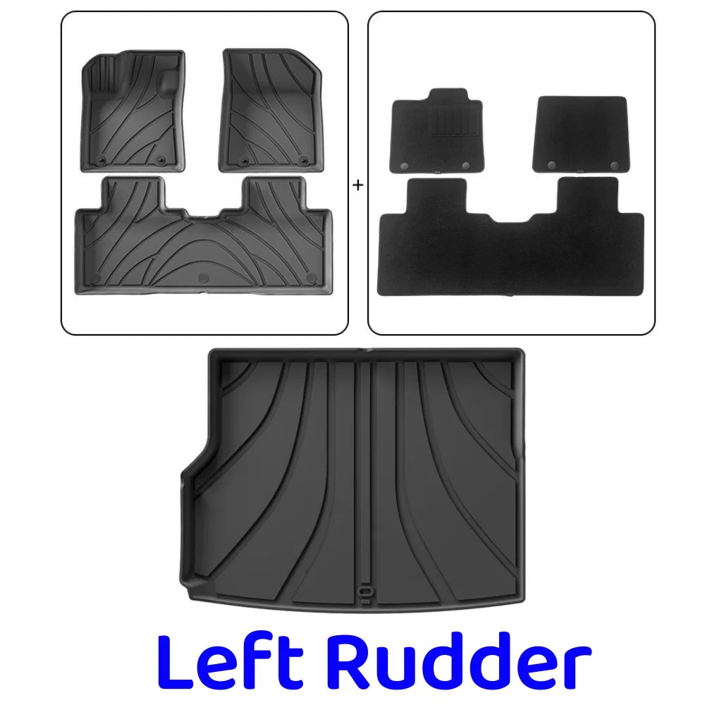 For Geely Galaxy EX5 E5 2024 2025 TPE Floor Mat Trunk All-Weather 3D Liner Accessories Black(Left Rudder&Right Rudder)