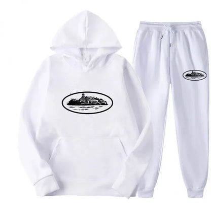 NICE Loose Unisex Fleece-lined Printed Sweatshirt Hoodie Set Devil Prisoner Pattern Eco-Friendly Soft Comfortable Casual Wear