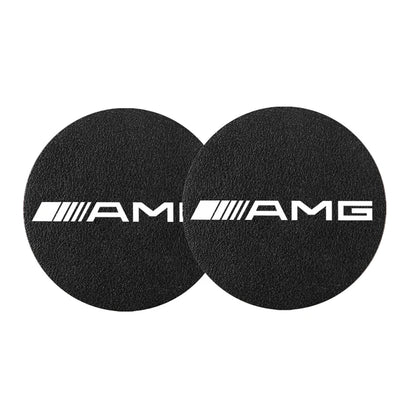 2Pcs Car Coasters Water Cup Mats Waterproof Slot Pads For Mercedes Benz AMG Smart W205 C300 W203 W206 W108 W124 W126 W140 W168
