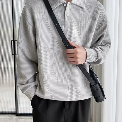 Unicolor Baggy Man Sweatshirt Long Sleeve Polo T Shirt for Men Plain Harajuku Fashion Aesthetic Emo Elasticity Tee Y2k Pullovers